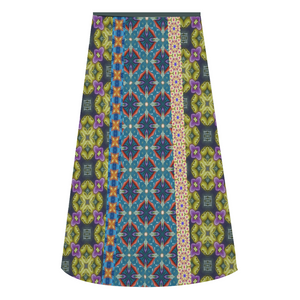 Byzantium Garden: A-line Midi Skirt - Polyester stretch fabric - Free standard shipping