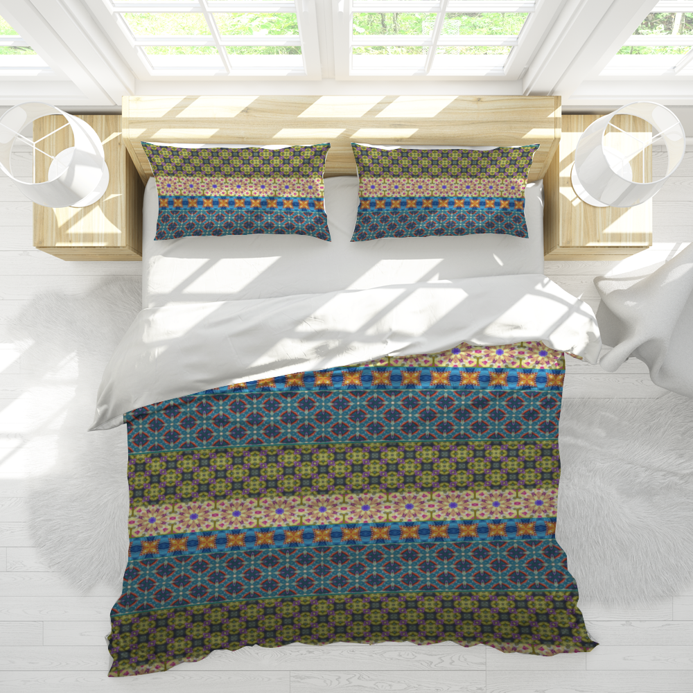 Byzantium Garden : 3 piece set bedding covers - Single  to extra large double size (choose among 8 sizes)  2x Pillowcases & 1x Quilt Cover – Free standard shipping