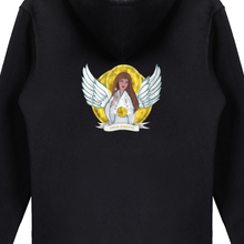 Load image into Gallery viewer, Good Fortune Angel : Unisex Zippered Hoodie Cotton (50%)- Black or White -  Gildan 88600 - XS to 2XL
