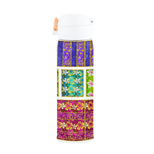 Golden Daisies mixed pattern : Thermal Bottle - 17oz Portable Thermal Bottle with Flip Cap Stainless Steel Bottle - 23cm x 6.6cm (9" x 2.6")  - Free standard shipping