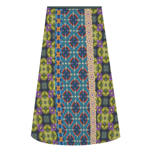 Byzantium Garden: A-line Midi Skirt - Polyester stretch fabric - Free standard shipping