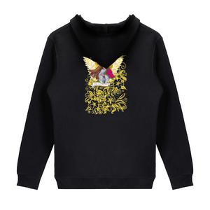 Original Art - Vassia Sarri Creations, Prosperity Angel for your sweater Zipped hoodie jacket, with pocket, to bring positive vibes in your life and reprogram your subconscious, so you become open towards prosperity opportunities