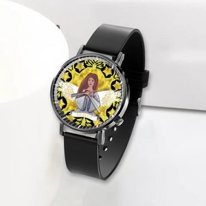 Health Angel : Black Plastic Quartz Watch in premium gift box - 1.6 × 1.6" - Free standard shipping