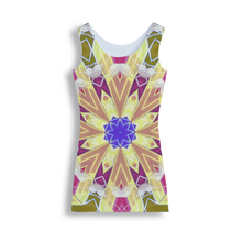 Load image into Gallery viewer, Byzantium Garden : Golden sun edition - Tank Mini stretchy Dress - Polyester - Free standard shipping
