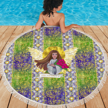 Load image into Gallery viewer, Original Art - Vassia Sarri Creations, Prosperity Angel for your Towel, beachwear or bath accessories,  to bring positive vibes in your life and reprogram your subconscious, so you become open towards prosperity opportunities
