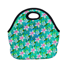 Load image into Gallery viewer, Golden Daisies Turquoise pattern : Insulated Lunch Bag 12&quot; x 11&quot; x 6.3&quot;  -  Free standard shipping
