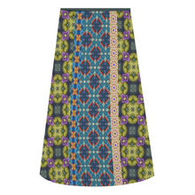 Load image into Gallery viewer, Byzantium Garden: A-line Midi Skirt - Polyester stretch fabric - Free standard shipping
