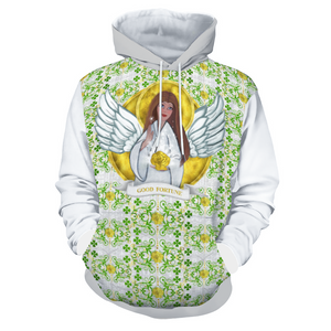 Good Fortune Angel : Cotton Sweater hoodie with pocket - Small Up to 5XL - Multi Colors -  Free standard shipping