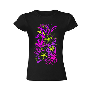 Glowing Flowers - Lolitta punk Pattern : Classic T-Shirt - multi colors - 100% Cotton – from XS to 5XL - Free standard shipping