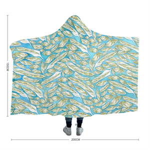 Angelic Feathers : Cloak  Hooded Blanket,  Polar Fleece-  3 Sizes: 40"x50,  50"x60",  60"x80"  - Free standard shipping