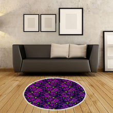 Load image into Gallery viewer, Glowing Flowers : Round picnic or beach  Mat - 150cm x 150cm - 59&#39;&#39; x 59&#39;&#39; -  Free standard shipping
