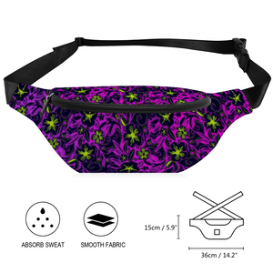 Glowing Flowers Lolitta punk pattern : Waist bag Banana style - 36cm x 15cm - 14.2'' x 5.9'' -  Free standard shipping