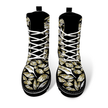 Load image into Gallery viewer, Angelic Feathers black : Black Boots, PU leather upper + Rubber sole - Free standard shipping
