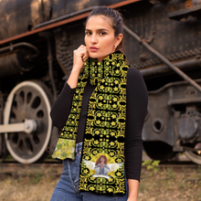 Load image into Gallery viewer, Health Angel Black pattern : Warm Crystal Velvet Scarf 63&quot; x 10&quot; - Free standard shipping
