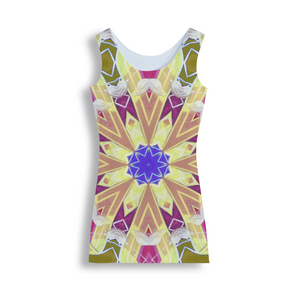 Byzantium Garden : Golden sun edition - Tank Mini stretchy Dress - Polyester - Free standard shipping