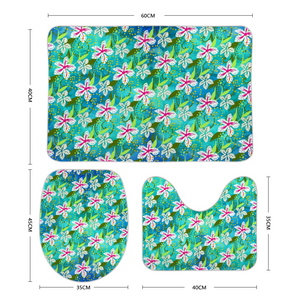 Golden Daisies Turquoise Pattern : Bath mats - 3 piece set - Free standard shipping