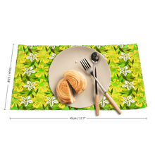 Load image into Gallery viewer, Golden Daisies green pattern : Heat Resistant Placemats  - 11.8&quot; x 17.7&quot; -  30cm x 45cm - 4 Sheets Per Set - Free standard shipping
