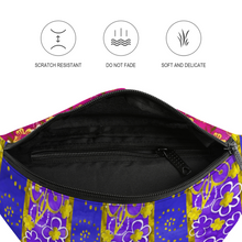 Load image into Gallery viewer, Golden Daisies Purple Magenta pattern : Waist bag Banana style - 36cm x 15cm - 14.2&#39;&#39; x 5.9&#39;&#39; -  Free standard shipping
