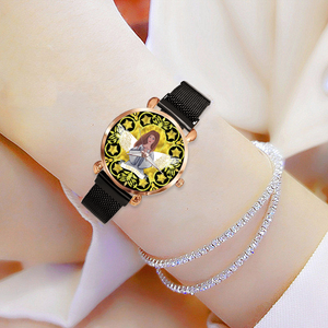 Health Angel : Quartz Watch metallic bracelet, Magnetic Buckle - Bronze Frame - Many Metallic Bracelet Colors - in premium gift box - 1.3 × 1.3" - Free standard shipping