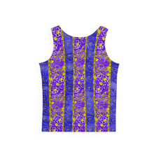 Load image into Gallery viewer, Golden Daisies : Blue Purple Pattern - Stretchy tank top -Small to 5XL - Free standard shipping
