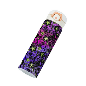 Glowing Flowers : Thermal Bottle - 17oz Portable Thermal Bottle with Flip Cap Stainless Steel Bottle - 23cm x 6.6cm (9" x 2.6")  - Free standard shipping