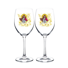 Load image into Gallery viewer, Prosperity Angel : Wine glasses set of 2  11 oz/17 oz - Free standard shipping
