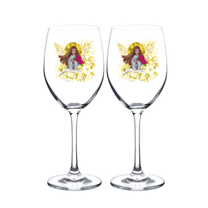 Prosperity Angel : Wine glasses set of 2  11 oz/17 oz - Free standard shipping