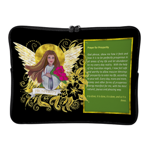 Prosperity Angel : with prosperity prayer - Briefcase sleeve - multi sizes - available for 10" / 12" / 13" / 15" / 17" laptops or tablets  -  Free standard shipping