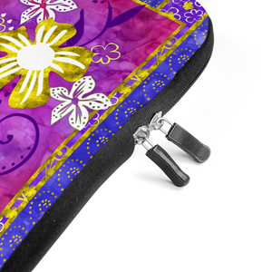 Golden Daisies Purple pattern : Briefcase for laptop with handles - 17’’  -  Free standard shipping