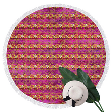 Load image into Gallery viewer, Golden Daisies Magenta pattern : Round picnic or beach  Mat - 150cm x 150cm - 59&#39;&#39; x 59&#39;&#39; -  Free standard shipping
