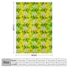 Load image into Gallery viewer, Golden Daisies Green Pattern : Thin Flannel Blanket - single sided print – 4 Sizes 60’’x80, 60’’x50, 40’’x50, 40’’x30  - Free standard shipping
