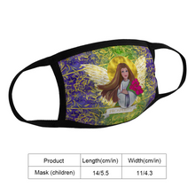 Load image into Gallery viewer, Original Art - Vassia Sarri Creations, Prosperity Angel for your kid’s protection mask – face cover, to bring positive vibes in your life and reprogram your subconscious, so you become open towards prosperity opportunities
