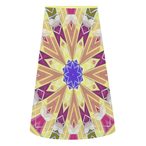 Byzantium Garden: Golden sun eddition A-line Midi Skirt - Polyester stretch fabric - Free standard shipping