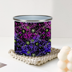 Glowing flowers : Mug Enamel Camping Style - Heat-Resistant  - 10 Oz  - Free standard shipping