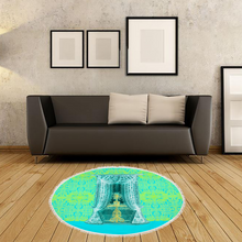 Load image into Gallery viewer, Engraving Window : Round picnic or beach  Mat - 150cm x 150cm - 59&#39;&#39; x 59&#39;&#39; -  Free standard shipping
