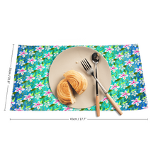 Load image into Gallery viewer, Golden Daisies Turquoise Pattern : Heat Resistant Placemats  - 11.8&quot; x 17.7&quot; -  30cm x 45cm - 4 Sheets Per Set - Free standard shipping
