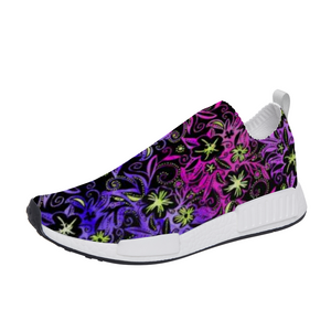 Glowing Flowers: Original art by Vassia Sarri, decorates your shoes, clothes, jewelries, stationery, bedding and linen, as well as kitchen and drinkware items, in order to bring positive vibes in your life, and reprogram your subconscious towards joyous, healthy and prosperous opportunities.