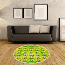 Load image into Gallery viewer, Golden Daisies Green pattern : Round picnic or beach  Mat - 150cm x 150cm - 59&#39;&#39; x 59&#39;&#39; -  Free standard shipping
