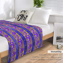 Load image into Gallery viewer, Golden Daisies Purple Pattern : Thin Flannel Blanket - single sided print – 4 Sizes 60’’x80, 60’’x50, 40’’x50, 40’’x30  - Free standard shipping
