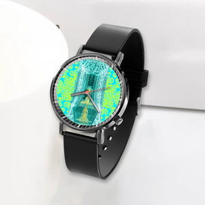 Engraving Window : Black Plastic Quartz Watch in premium gift box - 1.6 × 1.6" - Free standard shipping