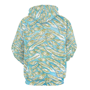 Angelic Feathers: Sweater hoodie with pocket allover print  - Small Up to 7XL - Free standard shipping