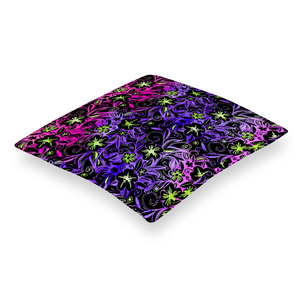 Glowing Flowers : Square Canvas pillow case - Double side printing - 2 sizes - Free standard shipping