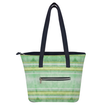 Load image into Gallery viewer, Health Angel - Green lines pattern : Trendy Handbag - 29cm x 34cm x 14cm (11.4&quot; x 13.4&quot; x 5.5&quot;) - Artificial Leather - Free standard shipping
