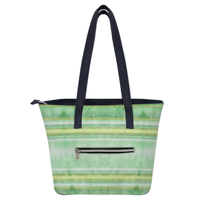 Health Angel - Green lines pattern : Trendy Handbag - 29cm x 34cm x 14cm (11.4" x 13.4" x 5.5") - Artificial Leather - Free standard shipping