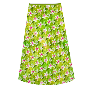 Golden Daisies : A-line Midi Skirt - Polyester stretch fabric - Free standard shipping