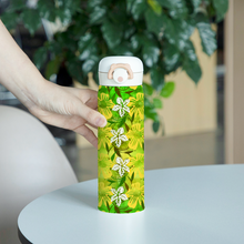 Load image into Gallery viewer, Golden Daisies Green pattern : Thermal Bottle - 17oz Portable Thermal Bottle with Flip Cap Stainless Steel Bottle - 23cm x 6.6cm (9&quot; x 2.6&quot;)  - Free standard shipping
