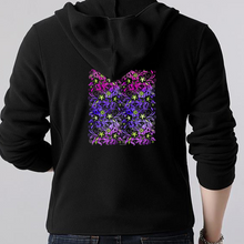 Load image into Gallery viewer, Glowing Flowers : Unisex Zippered Hoodie Cotton (50%)- Black or White -  Gildan 88600 - XS to 2XL
