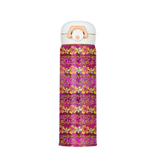 Load image into Gallery viewer, Golden Daisies magenta pattern : Thermal Bottle - 17oz Portable Thermal Bottle with Flip Cap Stainless Steel Bottle - 23cm x 6.6cm (9&quot; x 2.6&quot;)  - Free standard shipping
