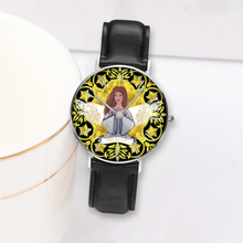 Load image into Gallery viewer, Health Angel : Quartz Watch Leather black with Gold or Silver frame - in premium gift box - 1.5 × 1.5&quot; - Free standard shipping
