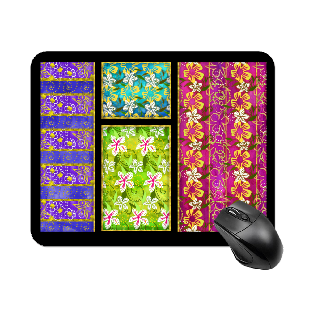 Golden Daisies mixed pattern : Square Mouse Pad , Non-Slip Base for Computer 7.9